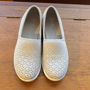 Clarks Light khaki Perforated Loafers